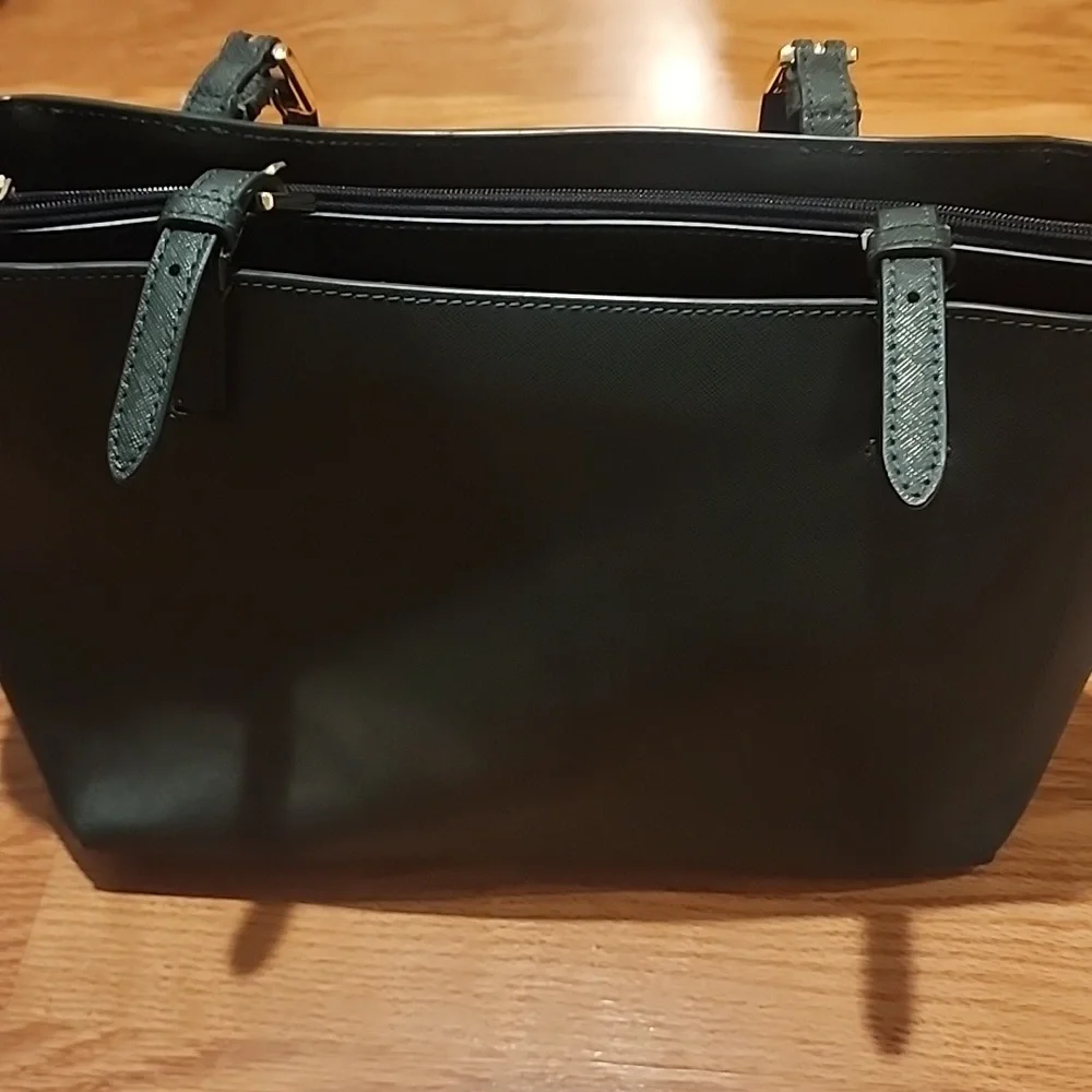 Tory Burch Dark Green Leather Tote